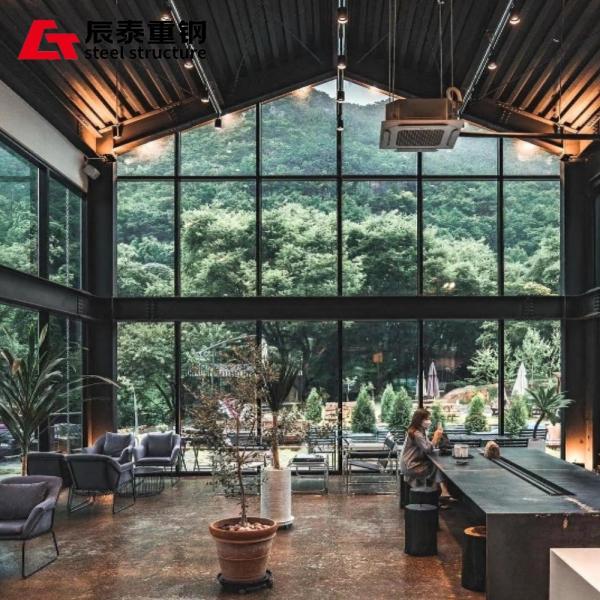 Prefabricated Steel Material  Steel Structure Commercial Building Coffee Shop Library