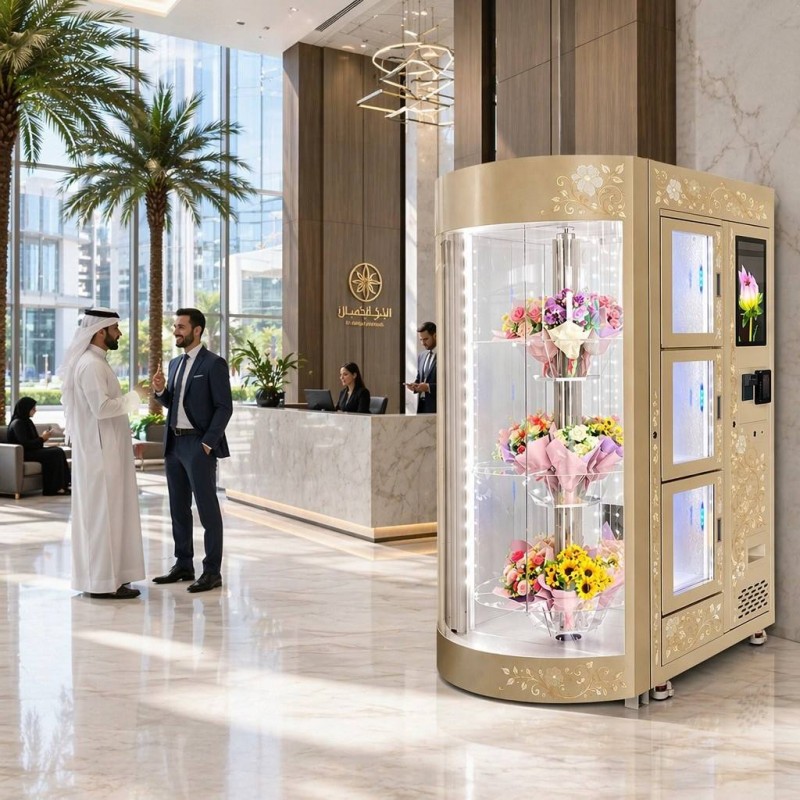Winnsen Outdoor Flower Vending Machine Touch Screen Self-Service Fresh Bouquet Dispenser for KSA UAE