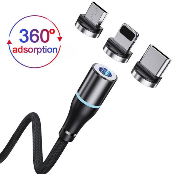 8000 Times 5A Magnetic USB Fast Charging Cable Nylon Braided Line