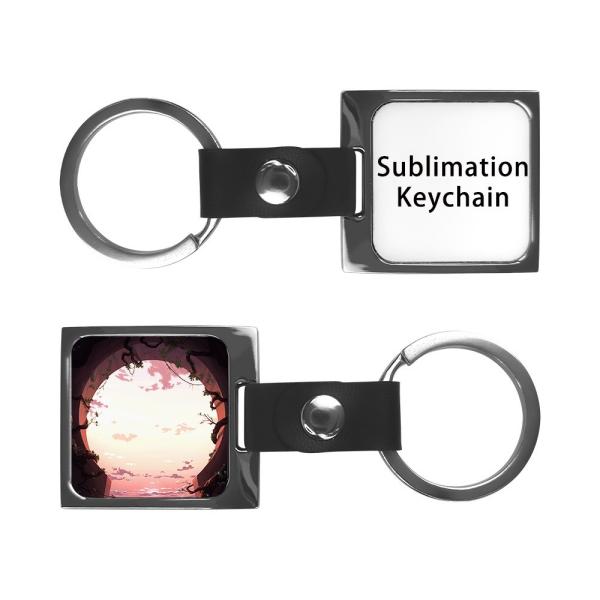 Custom Logo Aluminum Sublimation Keychain Blanks With Printable Metal Insert
