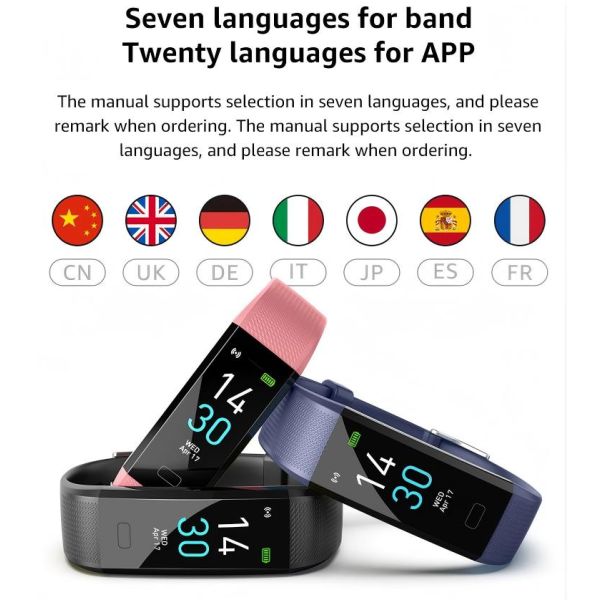 Yeestep Adult Sports Tracker S5 2.0 Electric Bike Scooter Tracking Wristband Heart Rate Monitor Watch Strap for Smartwatches