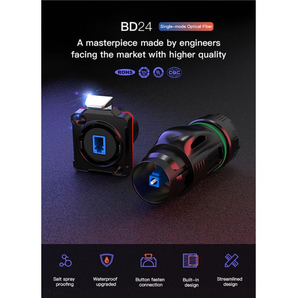 CNLINKO BD24 Plastic Industrial Waterproof Cable Panel Mount Connector