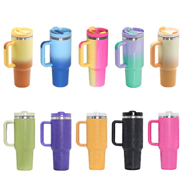 Portable 40oz Stainless Steel Travel Tumbler With Handle for General in Outdoor Sports