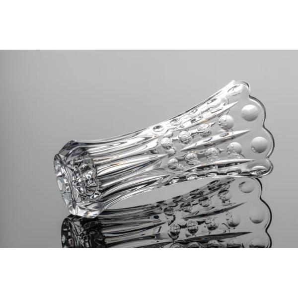 9.75 Inch Embossed Crystal Glass Vases Shock Resistant For Home Decoration