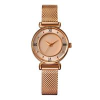 Senhoras Mesh Band do relógio de quartzo da liga do IP Rose Gold Waterproof 28mm