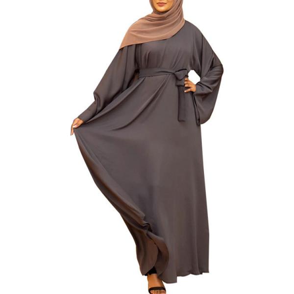 Женская одежда Ближний Восток Абая Мусульманский Твердый цвет плюс размер Мусульманское длинное платье