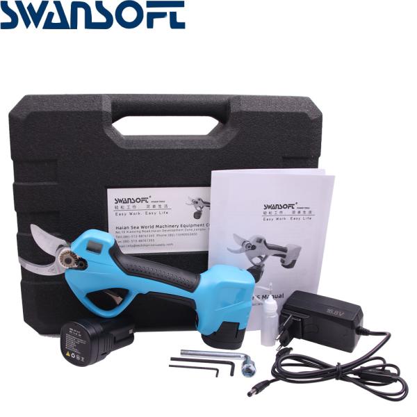 Swansoft 32mm cordless 16.8V 2.5Ah Garden Pruning Shear for Plant 3.2CM Electric Rechargeable Fruit Branch Scissors