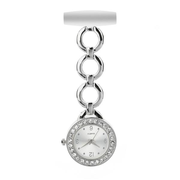 Nurse Pocket Watch Silver Elegant Women Brooch Nurse Watch Fashion Fob Nurse Watch Rose Gold Diamond Pendants Clocks Hot