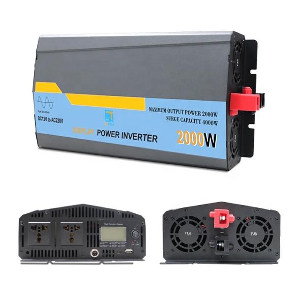 2kw 2000W Pure Sine Wave Charger Inverter High Voltage Cut Off Range 14.8V/31V
