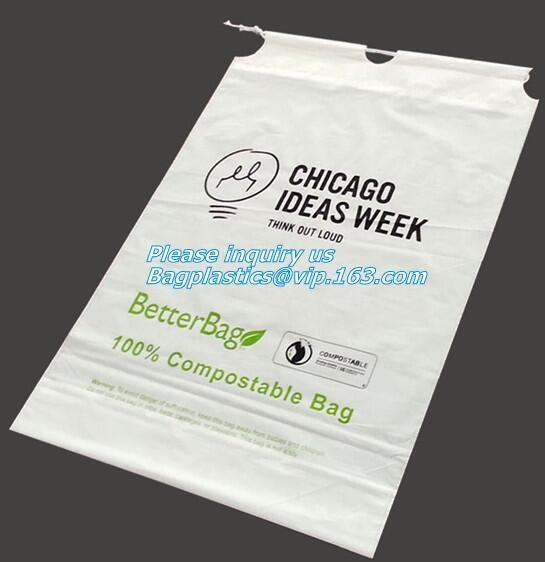 dry cleaning laundry wash bag with die cut handle, Biodegradable Compostable Hotel Plastic Laundry Bag, laundry bag eco-