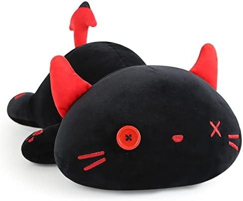 Onsoyours Kitten Cute Plush Toy 25.5  Animal de estimação recheado Kitty Anime Soft Cat Large Plush Pillow para crianças (Branco A, 25.5