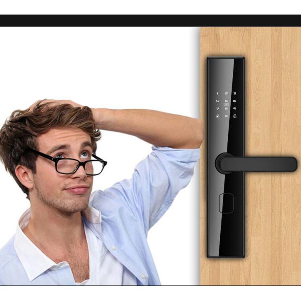 Outdoor Security Digital Door Handle with Tuya Ttlock and Fingerprint Recognition