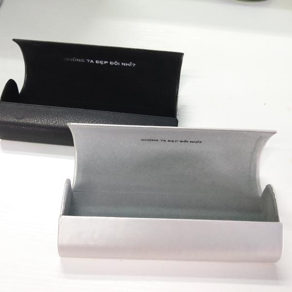 Velvet PU Leather Eyeglass Case Custom Logo Printing Eyeware Sunlass