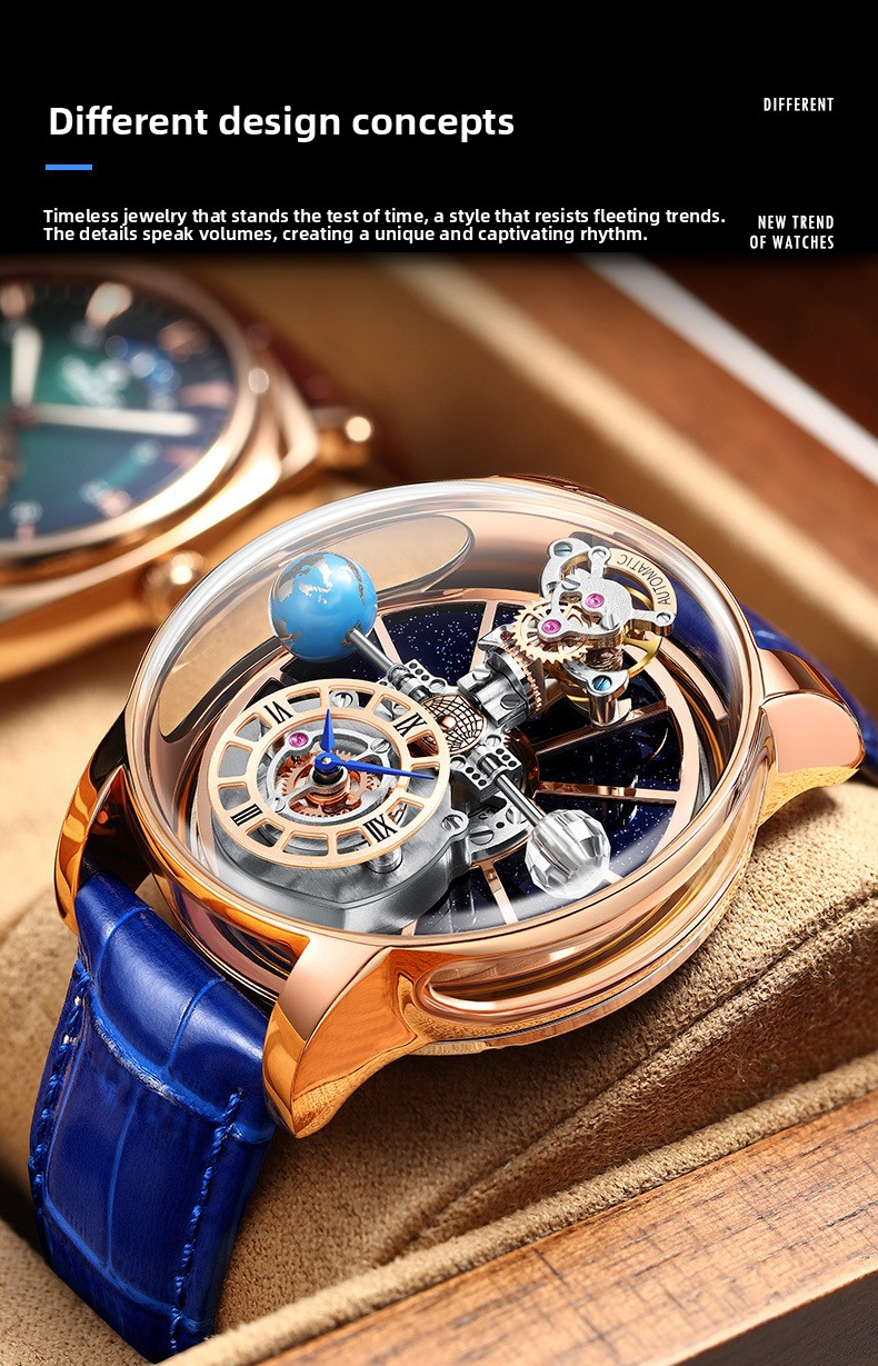 Eco Friendly Men's Luxury Wristwatch Solar Powered Movement Durable Construction Elegant Appearance Suitable Office Wear