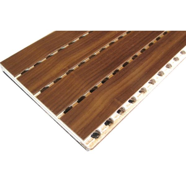 Деревянная прокатанная калиброванная панель стены МДФ звукопоглотительного ресторана доски декоративная