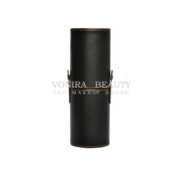 Customized High Quality Leather Makeup Brush Holder Case Cosmetic Cylinder