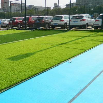 Artificial Grass Shock Absorbing Floor Tiles Eco Friendly Non Toxic For Soccer Field