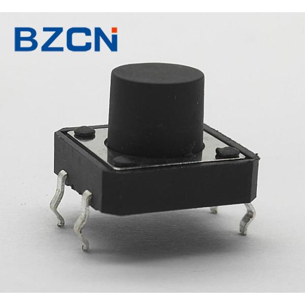 Black Push Button Normally Closed Tactile Switch , 12mm X 12mm Tactile Switch