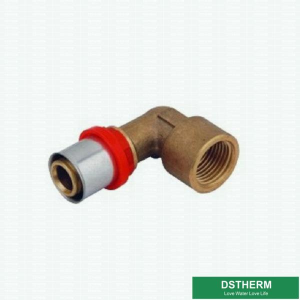 Encaixes de bronze retos rosqueados fêmeas personalizados da união da imprensa do dobro da compressão do cotovelo para a tubulação de alumínio de Pex Pex
