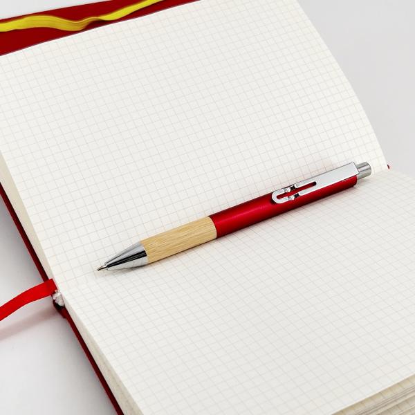 Eco-Friendly Bamboo Grip Ballpoint Pen Press Metal Ball Pen For Writing Exams