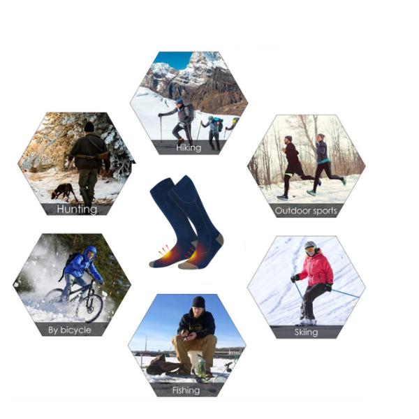 батарея 7.4V привелась в действие теплые носки для на открытом воздухе спорт