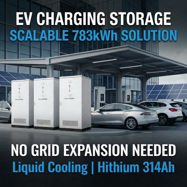 125kW 261kWh BESS for EV Charging Station Liquid Cooling Hithium 314Ah Solar Storage Buffer