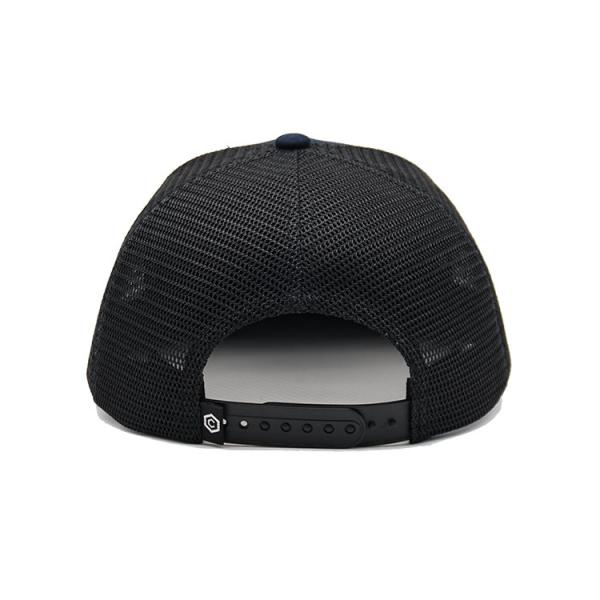 Coroa lisa do alto nível do tampão de 5 esportes do basebol de Bill Mesh Snap Back Trucker Hat do painel