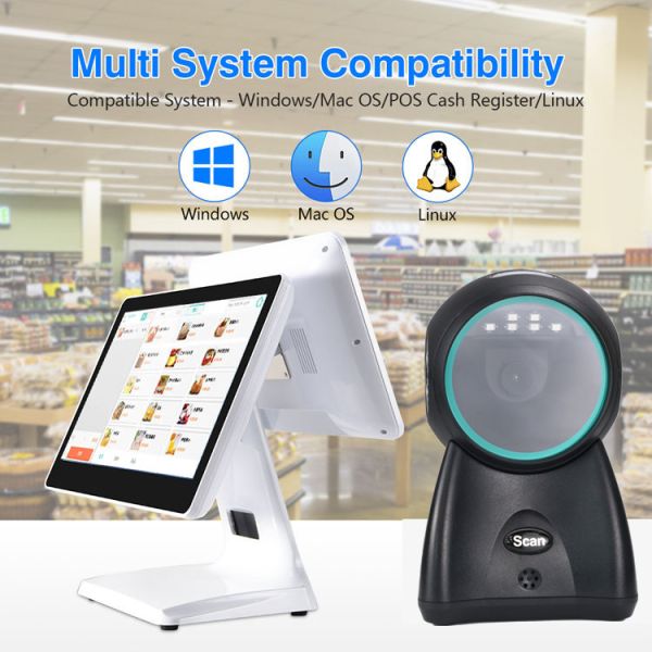 Precision Desktop Barcode Scanners Multi-Code Desktop QR Reader for Warehouse Inventory