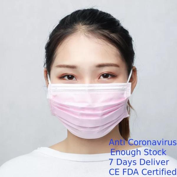 Pink Color Disposable Face Mask Non Woven PP Material Non Irritating Lightweight