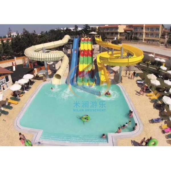 H6M Water Amusement Park Equipment Fiberglass Pool Slide For Commercial Private Use