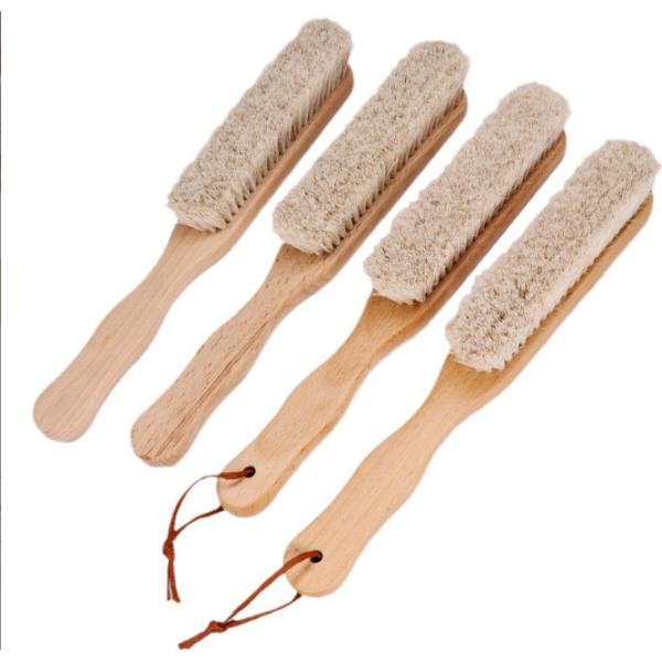 Cepillo de zapatos de cerdas de caballo de mango largo, mango largo, cerdas suaves, cepillo para barrer la cama, cepillo para limpiar abrigos