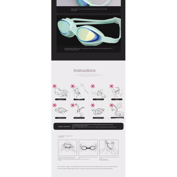 Customized Swimming Goggles Adult Goggles With Anti-fog And Wide View Silicone Lens Electronic myopia