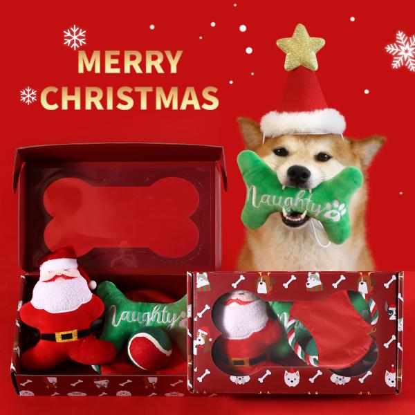 Conjunto de regalos para mascotas de Navidad Frisbee anudado juguete de pelota Perro de masticación accesorios Juego de vacaciones