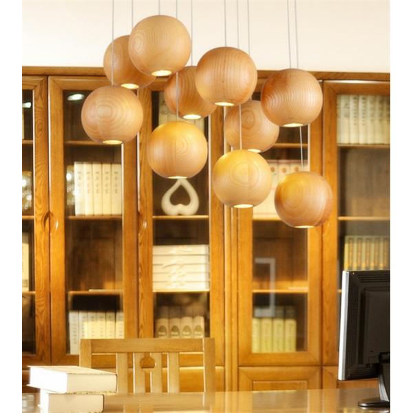 Wood Ball Pendant Lights For Indoor home Lighting Fixtures (WH-WP-15)