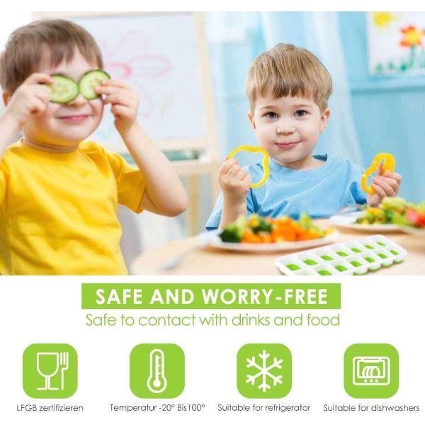 14-Ice Cube Trays TPE PP Material with Easy-Release and Spill-Resistant Removable Lid