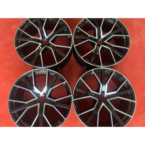 66.5 Hole 22 Inch Black Alloy Wheels , Cast 10J Car Alloy Rims