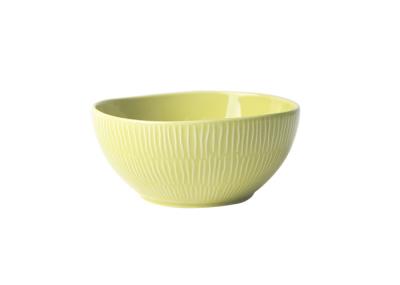 Shine Color Glazed Deep Soup Bowls , Irregular Embossment Ceramic Mixing Bowls 6.5