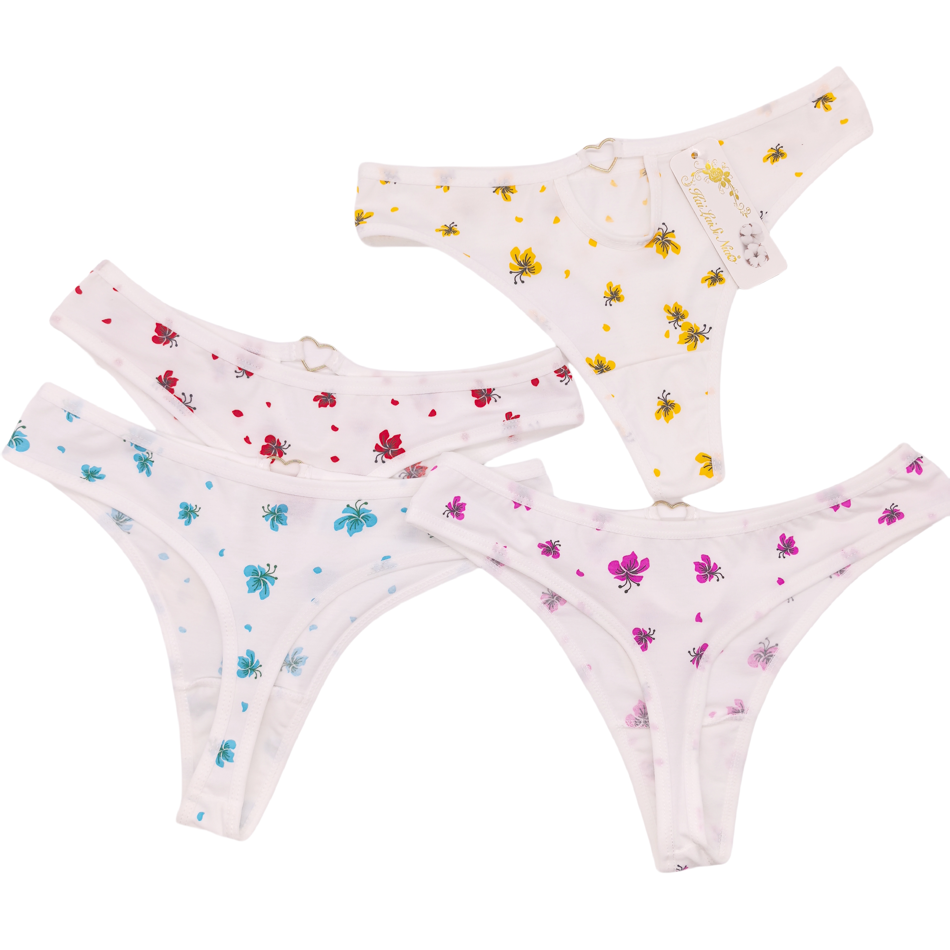 Women Thongs Panties Underwear Cotton High Quality Thongs Women Lingerie 12pcs/dozen Mix Colors Printed Thongs for Women