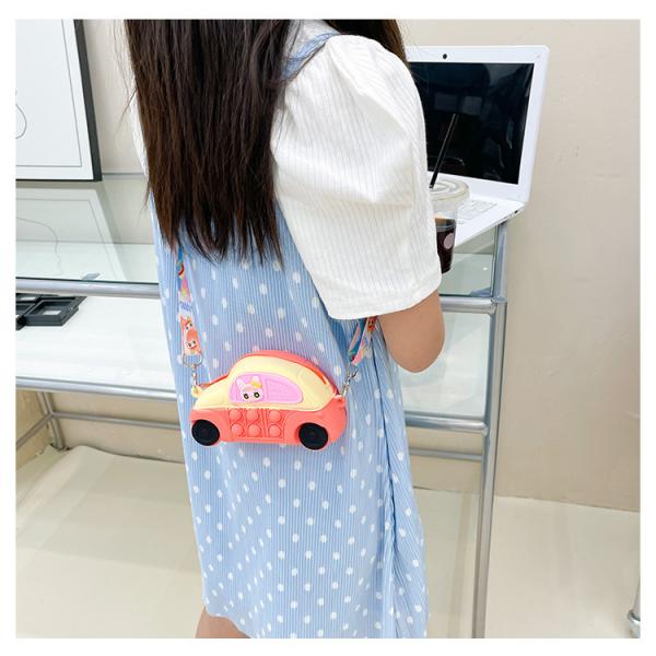Car Durable Silicone Coin Bag And Lightweight Makeup Bag Perfect Stationery Organizer Crossbody Shoulder Purse Handbag
