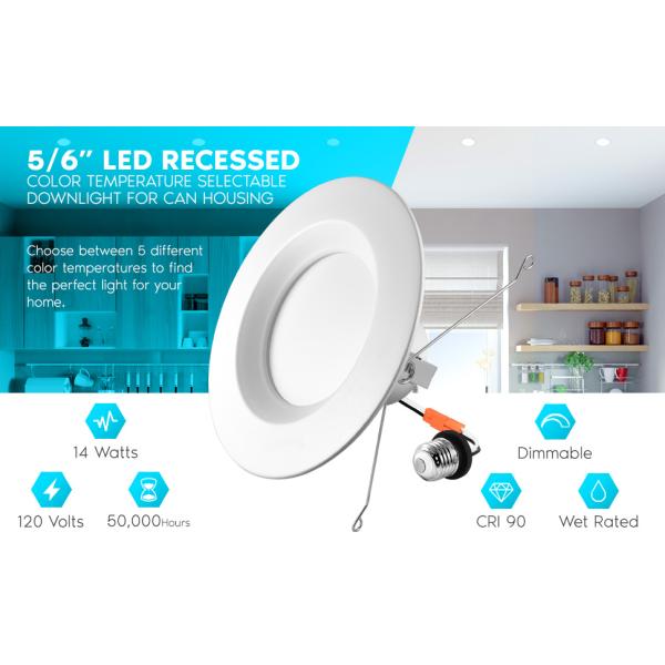 IC Rated Surface Mount Flat Panel LED Lights 6 Inch Ceiling For Bathroom