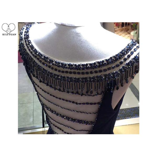 Small Train Mermaid Style Prom Dress Sleeveless Sexy Top Hollow Out Bead Tassels