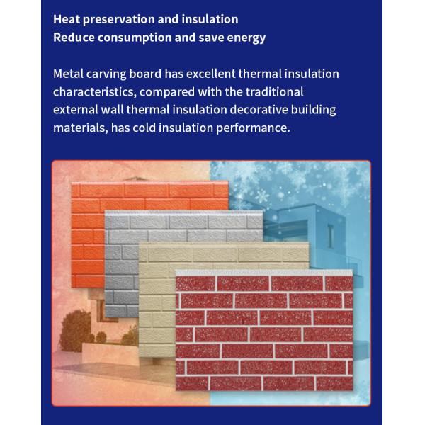 Hotel Design Style Metal Carving Board Exterior Insulation Decoration Integrated Board Polyurethane Foam Sandwich Board