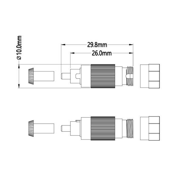 Мужской женский тип амортизаторы штепсельной вилки ST SC FC LC амортизаторов