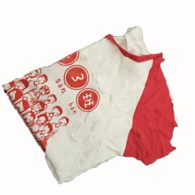 Algodão impresso branco do t-shirt 40kg 50cm que limpa Rags
