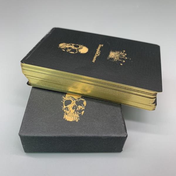 Customized Logo Gold Foil Printed 310gsm German Black Core Paper With Gold Gilded Edges