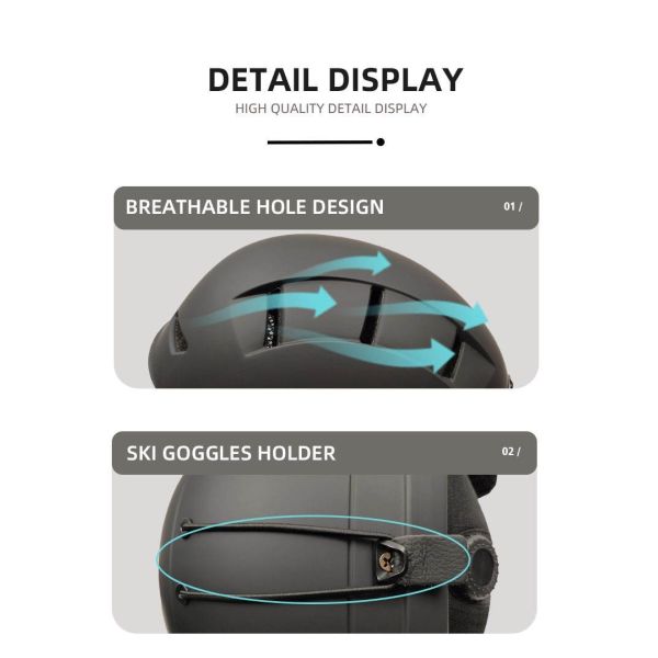 Adjustable Adult Winter Sports Helmet Featuring Head Protection Snowboard Skiing Safety Goggles Visor CE Certified