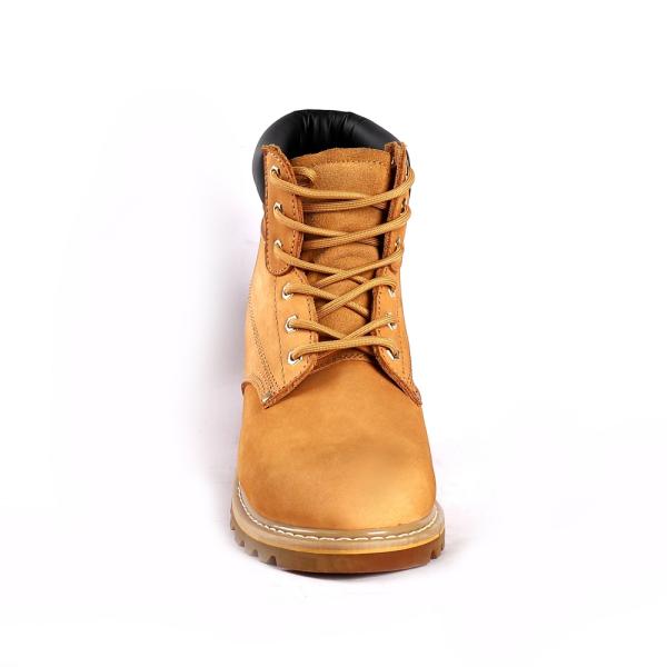 Lace Up Goodyear Safety Shoes Rubber Sole Steel Insole Smooth Cow Leather Upper Sport Type