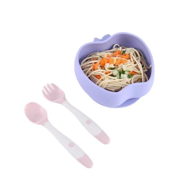 Non Toxic Food Grade Silicone Baby Food Bowl Children'S Suction Cup Silicone Bowl Exercises Baby'S Eating Ability