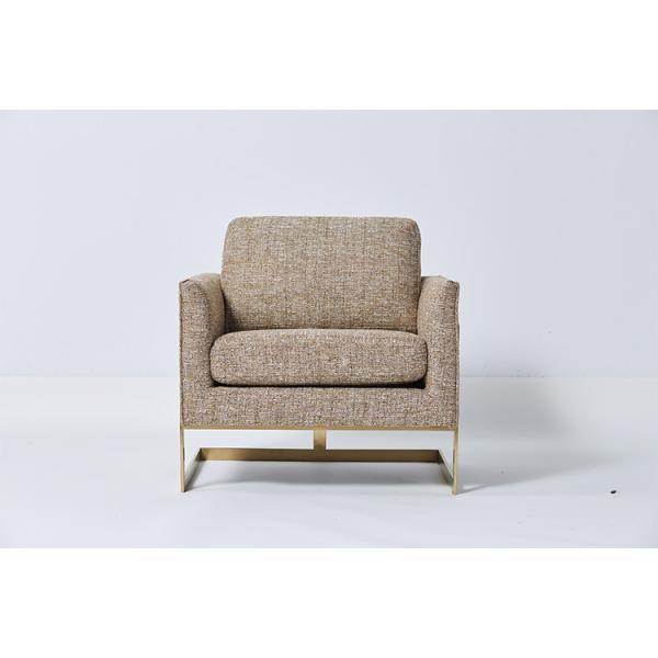 Natural Linen Material Fabric Brown Color Sofas For Small Spaces , Long Life