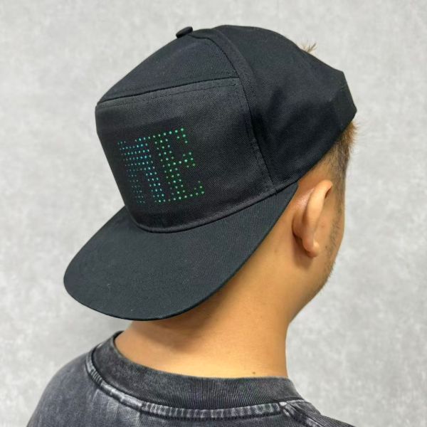 Adjustable LED Baseball Cap with Bluetooth Connectivity and Full Color Display for Novelty Parties